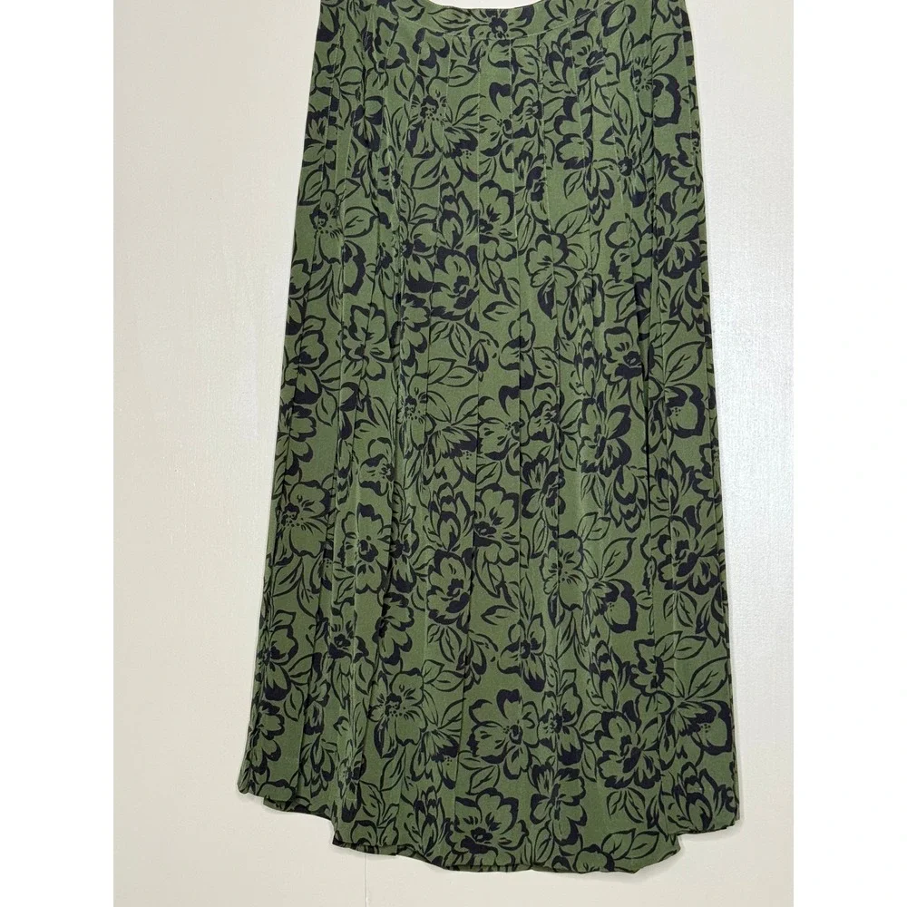 Kasper ASL Vintage Olive Floral‎ Skirt Suit Set Size 10 Cottagecore